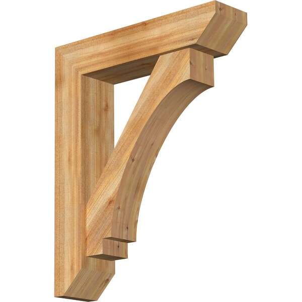 Ekena Millwork Imperial Slat Rough Sawn Bracket w/ Offset Brace, Western Red Cedar, 8"W x 34"D x 42"H BKT0806X34X42IMP06RWR - main
